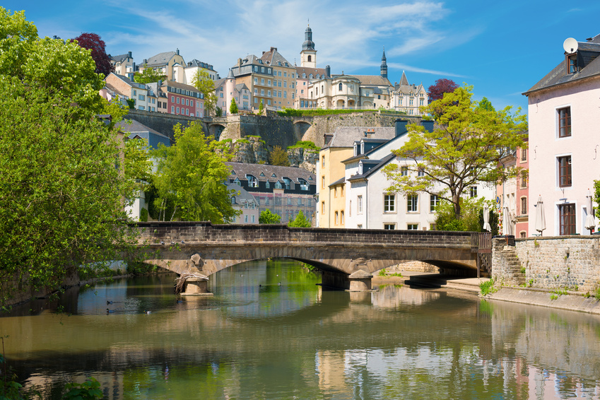 View of Luxembourg city in a sunny summer day